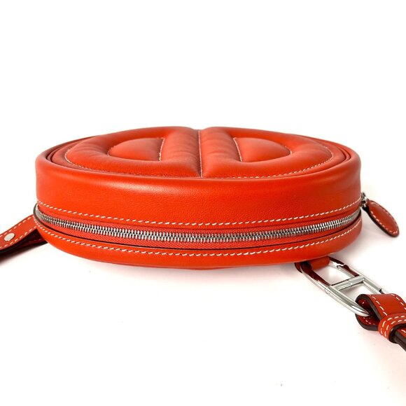 HERMES Terre Battue Orange Swift Leather In The Loop Waist Belt Bum Bag - Picture 7 of 16
